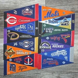 MLB | Vintage '04-'05 Felt Mini Team Pennants 4"x9" Set of 15